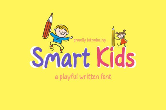 Smart Kids a Playful Written: A Cheerful Typeface for Brands
